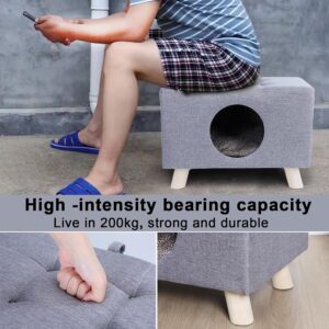 Alternative view of leasote Cat Litter Box Enclosure, Hidden Litter Box Furniture with Litter Mat, Pet House Bench-, Dog Proof Cat Litter Box 1 Set